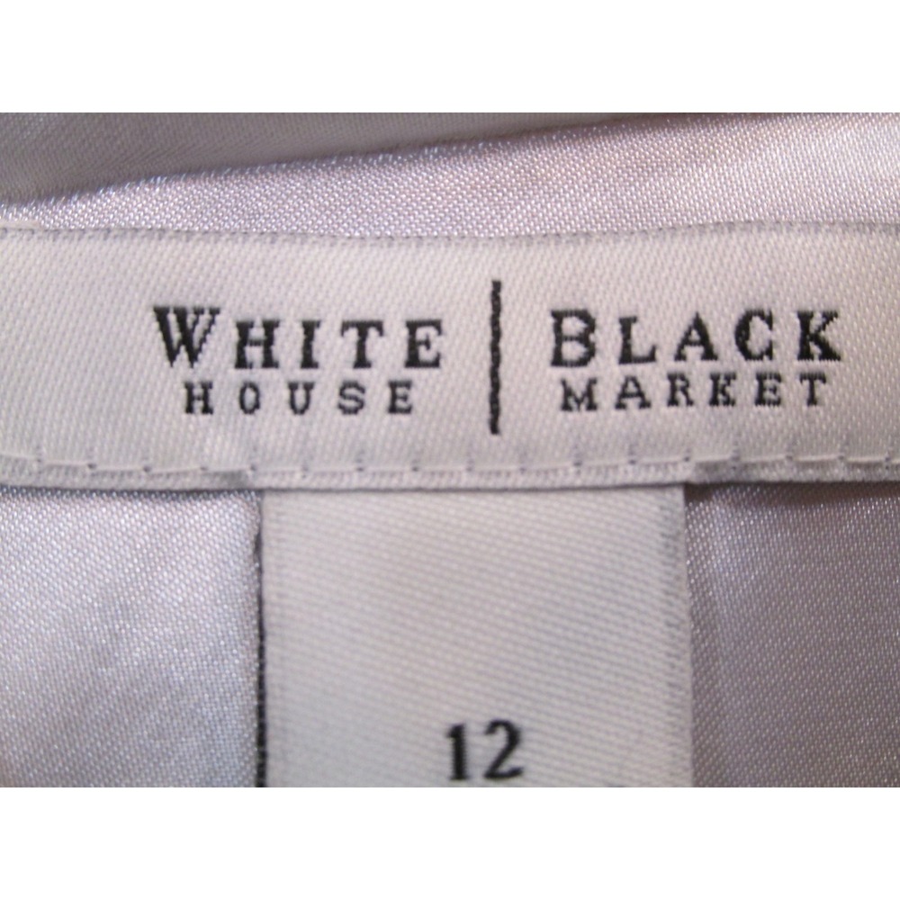 White House Black Market Midi Party Dress Women 12 Black White Floral Strapless - Picture 12 of 16